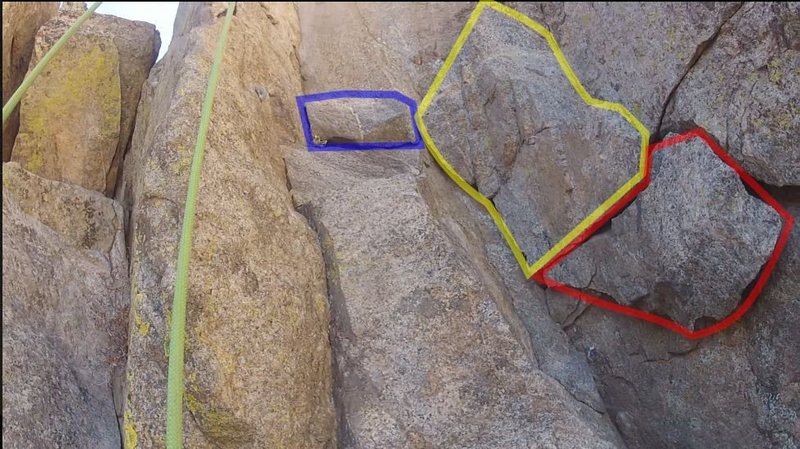 The three or four mid-route rocks