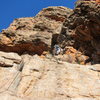 Looking up at friends on pitch 2