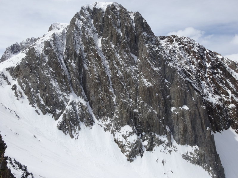 The north face of Mount Morrison in winter.