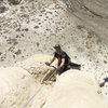 Chip Wilson enjoying the quality stone and great movement to be found on this climb.