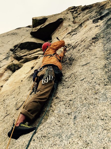 TL swinging hammer in the crux, P5.