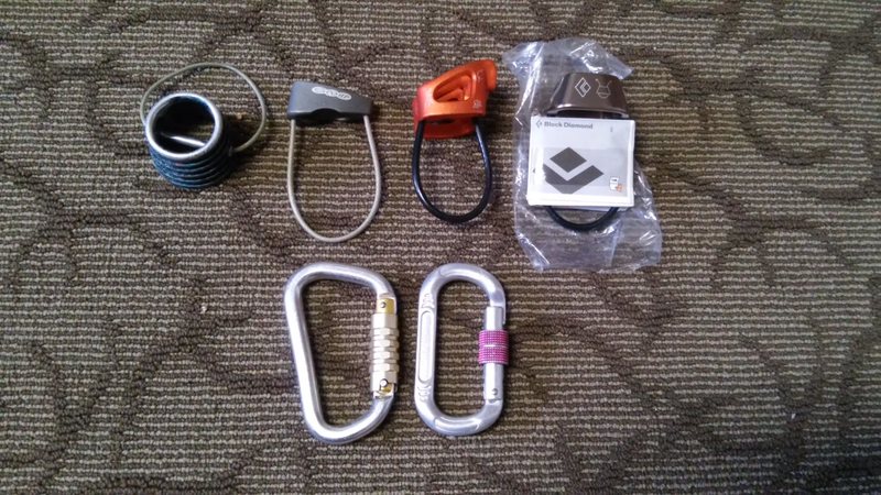 belay devices and carabiners