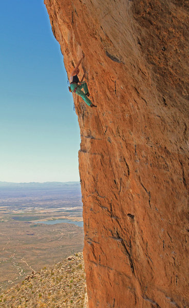 Nearing the end of the route<br>
Nate Dog (5.13a)