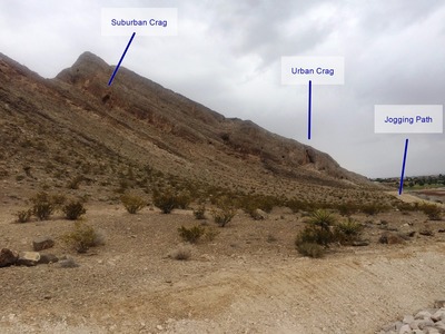 Lone Mountain crags from W. Alexander Rd.