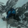 Steve on first ascent of Old Guard in Remarkables, Double Cone, West Face