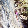 Chris Plant on Metal Shavings (26/5.12c), Mt. York<br>
<br>
Photo by Russell Chudleigh