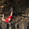 The pocket crux. You actually have to leave the willow jugs behind on this rig. Photo by Randy Baum. 