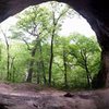 This is the view from inside the cave out.  The route seems to be to the left in the picture.