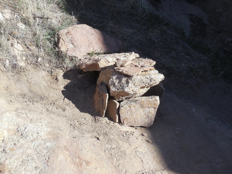 Stone bench constructed by a climber/spectator at the base of the Heart Wall.