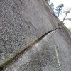 The 5.6 traversing crack on Pitch 4 of Hairpin / Pitch 5 of Papoose One.