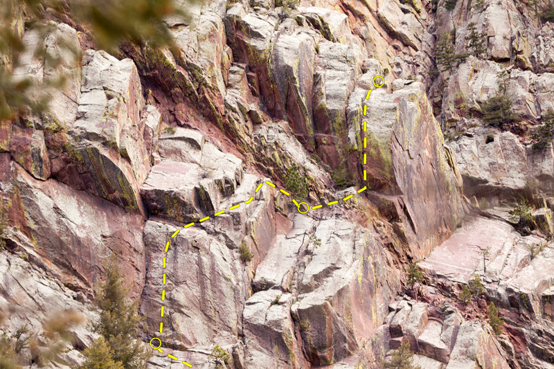 Second and third pitches of Rock For Climbing Routes To.