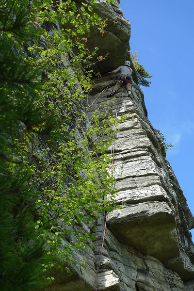 Jesse at the second roof on Shockley's Ceiling