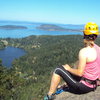 Looking across the Salish Sea from the top of Friction Slab. Beyond is Vancouver Island, eh?