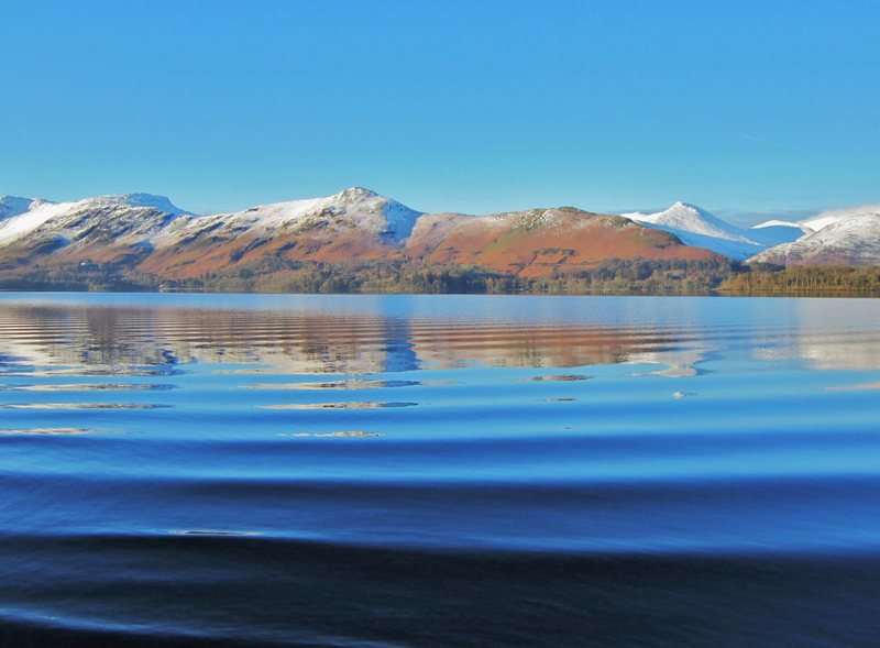 Catbells in Winter from Derwentwater Lake