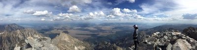Mid way point on traverse: summit of Grand Teton