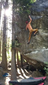 Working the move into the corner. The high committing top out awaits...