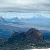 Left to right, Mt. Washington, Three Fingered Jack,<br>
and Mt. Jefferson, Oregon Cascades. Photo from Middle Sister.