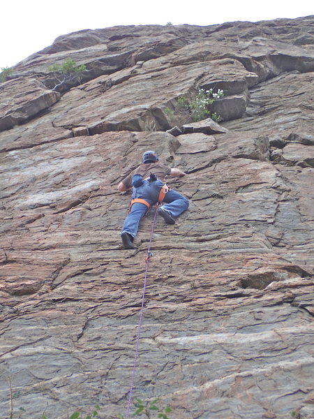 Climber on SE Buttress Right Side