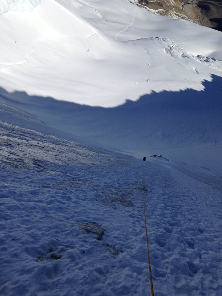 Ascending the ice/snow slope