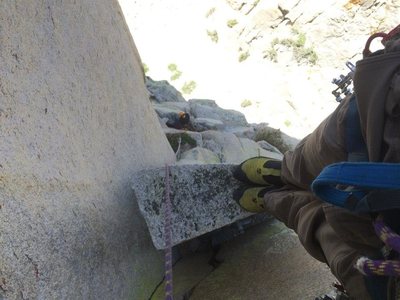 Atop the pillar below the thuggy offwidth section. 