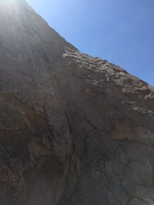 Looking up at the route. 