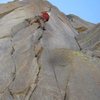 Start of the 2nd crux pitch of "Speed of Life" (5.11b), Ellery Bowl