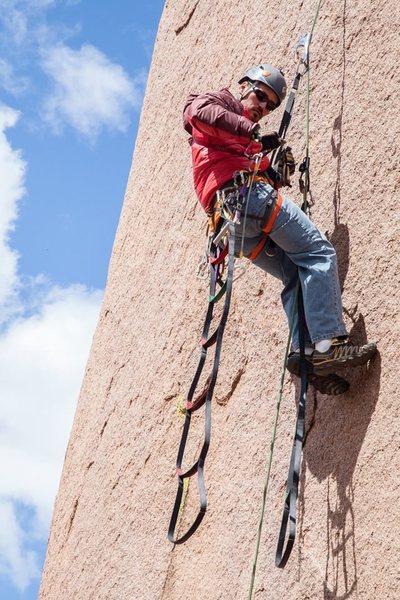 Jeremy Runyan cleaning the route.