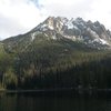 The Chockstone Couloir from Redfish Lake