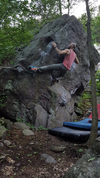 Really just an amazing problem.  Also the landing is superb and its only a couple minutes of the trail. Get on it!