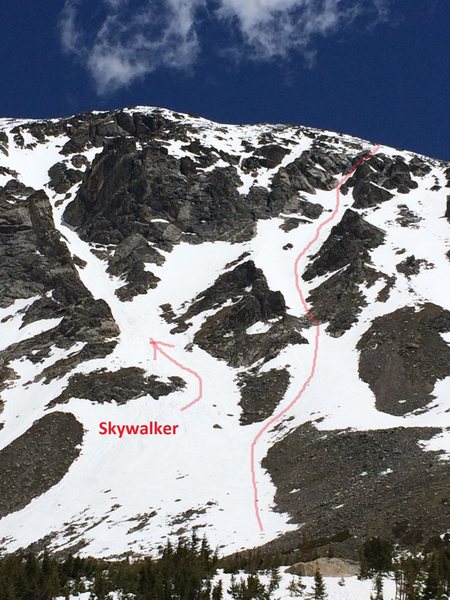 Skyclogger is the center route, right of Skywalker.