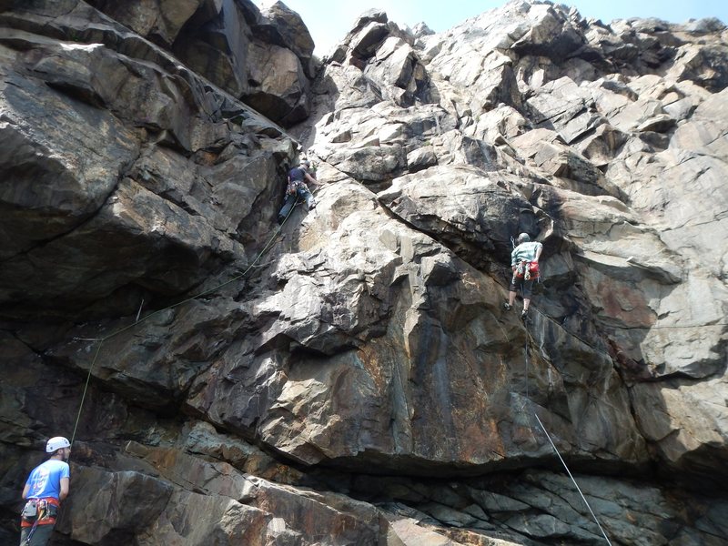 Left climber on Bilge, right climber on SinBad.