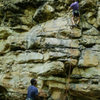 Zachary Lesch-Huie starting up How Do You Spell Breaks, 5.10a