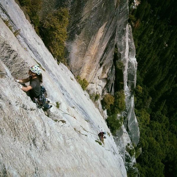 Super Slide 5.9 Royal Arches area. Yosemite Valley