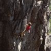 My dad on The Dish, 5.9 at Crowders sporting a pair of Nike Lava Domes. 1983