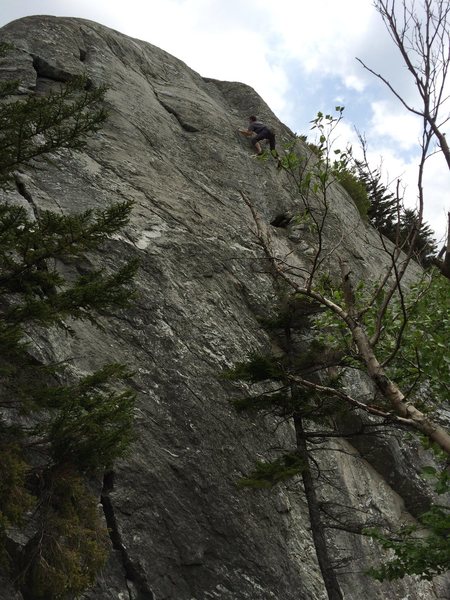 Dave Redden halfway up The Monkey.