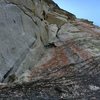 butt shot on the wonderful corner (pitch 2).  I wouldn't recommend trying to haul your packs up to the anchor.