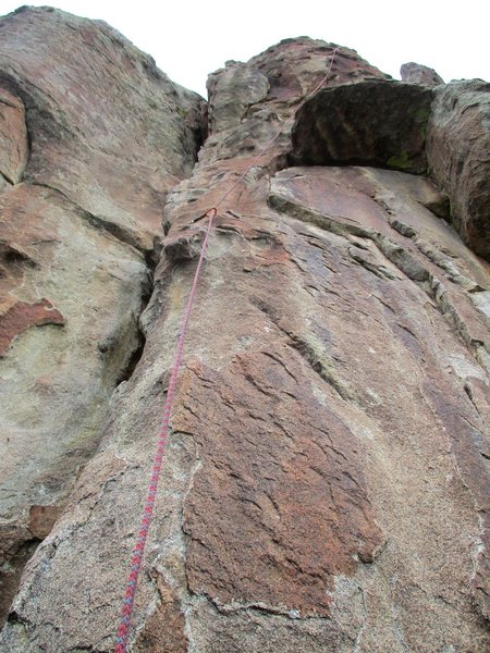 Looking up Scraps from the base of the route.