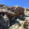 This is view of the boulder as you approach it from the Wanton Boulder and main trail. 