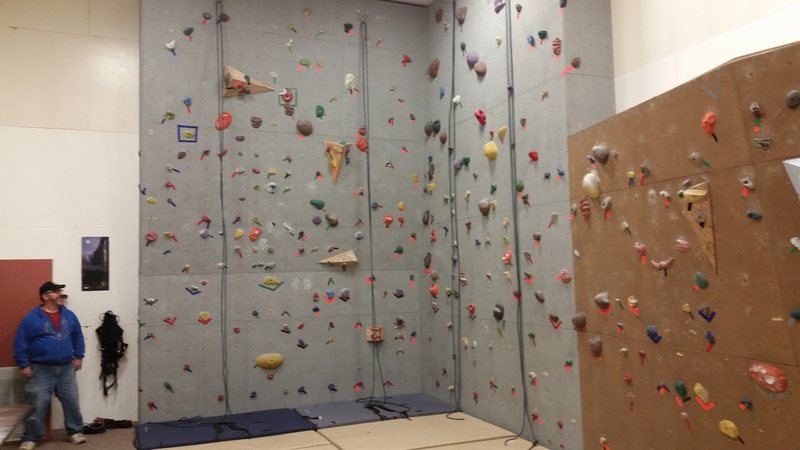 The larger portion of the Nome climbing wall.