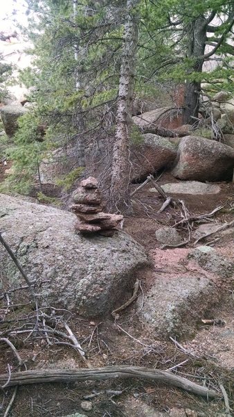 Look for this cairn on your left. 