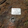 Plaque for start of Thermometer Egg (5c), Couloir (4b), Z' schreg Band (5c), Via Charly (4a).  GPS location for this is 45.98024 N, 7.75999 E.  Notice the bull ring at the first belay, a handy feature when your follower is lighter than you.