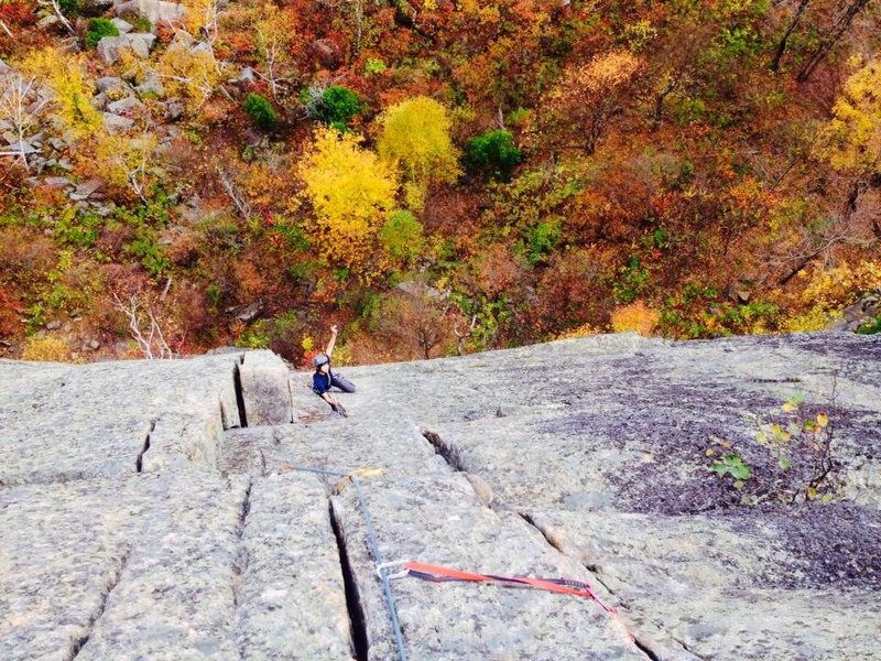 Alex cruising up the final pitch of The El.  Fantastic climb.  