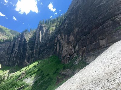 Good view of the Streaked Wall, Falls Walls, Telluride.