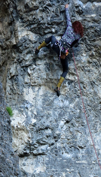 Natasha starting into the steep bit.