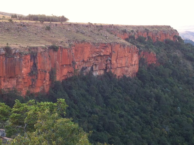 The God-No! Wall. Right-hand side of Baboon Buttress is also visible. God-No begins where the steeper rock suddenly comes into view. A great crag with high concentration of super hard routes on quality rock. The setting isn't bad either!