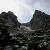 East Horn to the right of the stream coming from the Falling Ice Glacier