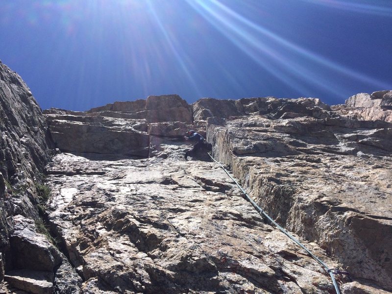 Grant sending the crux.  