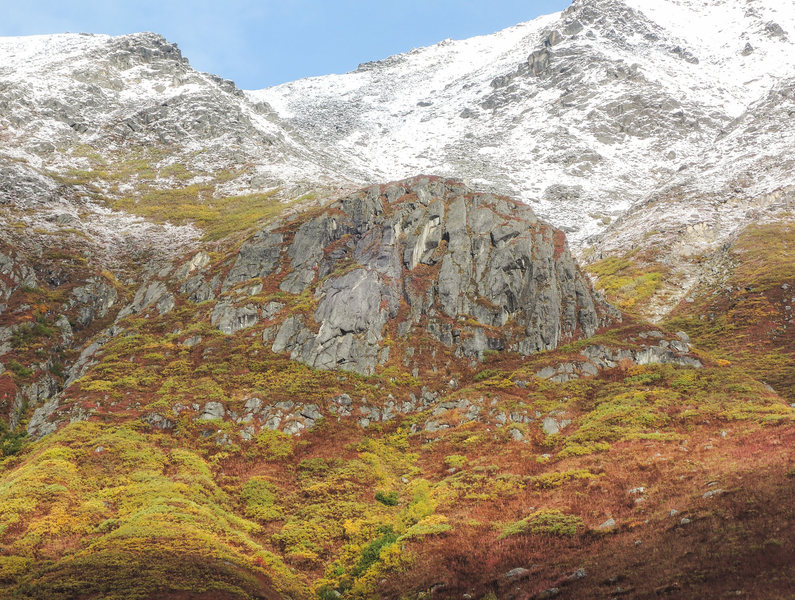 Late fall overview of the crag.