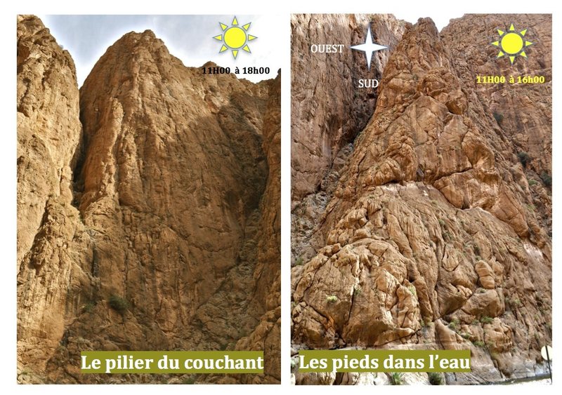 Climbing in Morocco  Escalade au Maroc<br>
Guidebook climbing in the Todra gorges <br>
Pilier du couchant area 