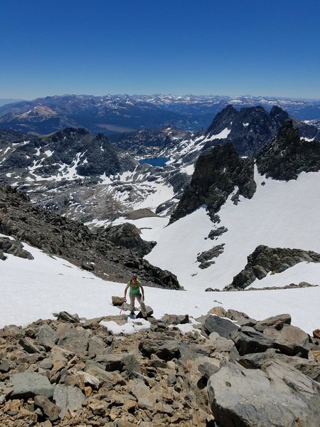 Enjoying some exposure high on the route